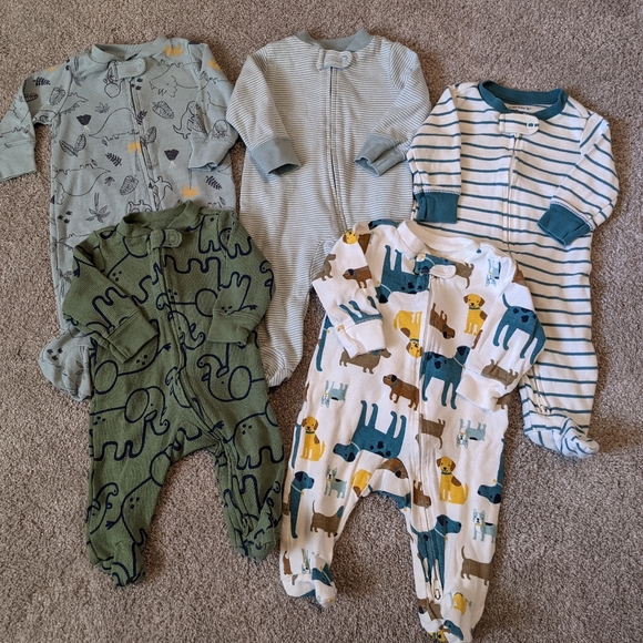 Carter's Other - Carter's - Infant Boys- Zip up Pajamas- 3M- Pack of 5